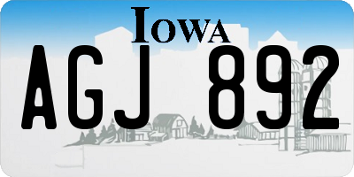 IA license plate AGJ892