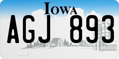 IA license plate AGJ893