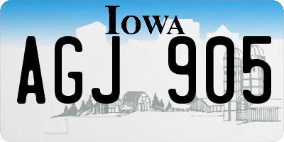 IA license plate AGJ905