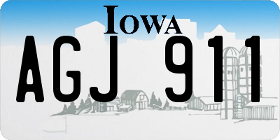 IA license plate AGJ911