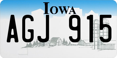 IA license plate AGJ915