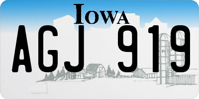 IA license plate AGJ919