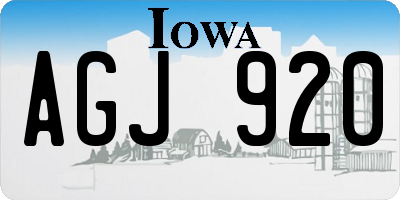 IA license plate AGJ920