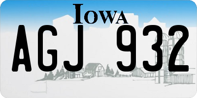 IA license plate AGJ932