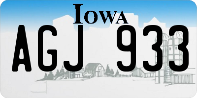 IA license plate AGJ933