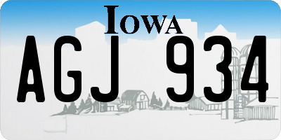 IA license plate AGJ934