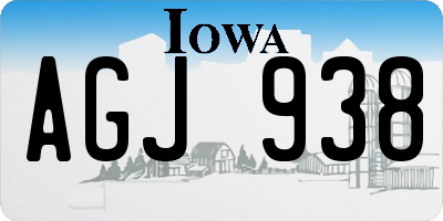 IA license plate AGJ938