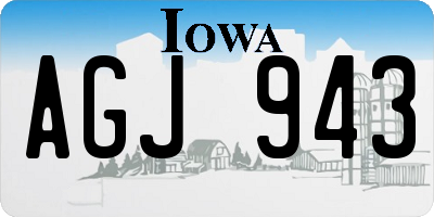 IA license plate AGJ943