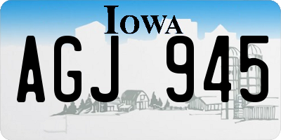 IA license plate AGJ945
