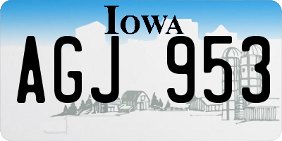 IA license plate AGJ953