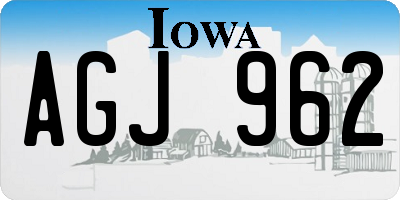 IA license plate AGJ962