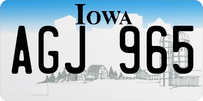 IA license plate AGJ965
