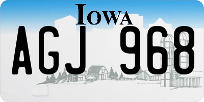 IA license plate AGJ968