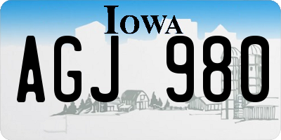 IA license plate AGJ980