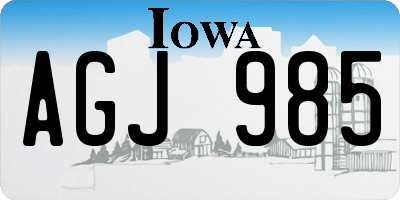 IA license plate AGJ985