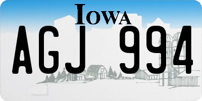 IA license plate AGJ994