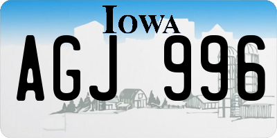 IA license plate AGJ996