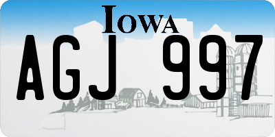 IA license plate AGJ997