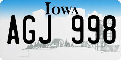 IA license plate AGJ998