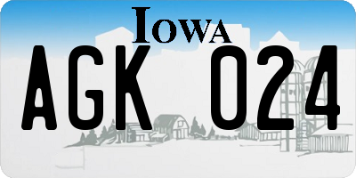 IA license plate AGK024