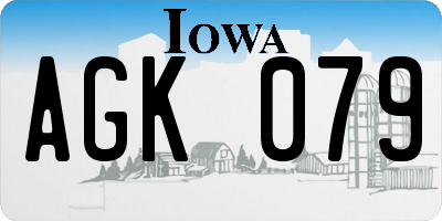 IA license plate AGK079