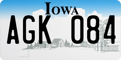 IA license plate AGK084