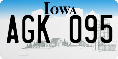 IA license plate AGK095