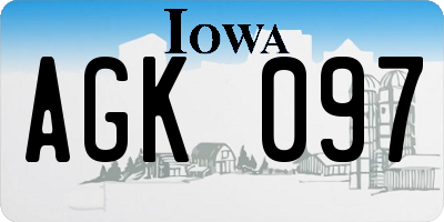 IA license plate AGK097