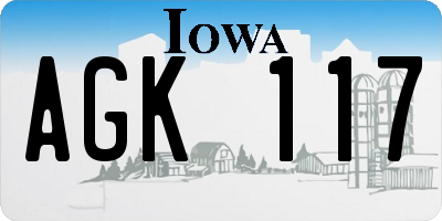 IA license plate AGK117