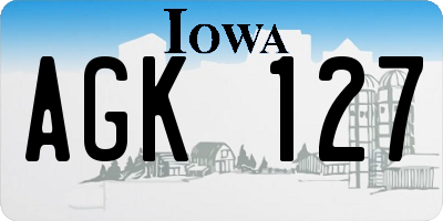 IA license plate AGK127