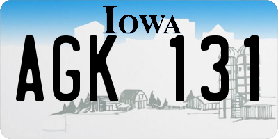 IA license plate AGK131