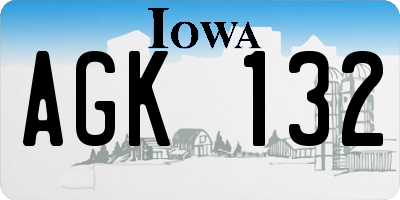 IA license plate AGK132