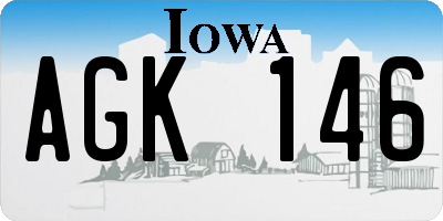 IA license plate AGK146