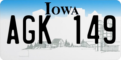 IA license plate AGK149