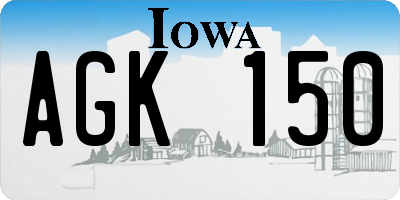 IA license plate AGK150