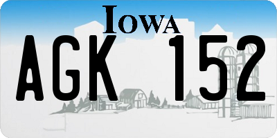IA license plate AGK152