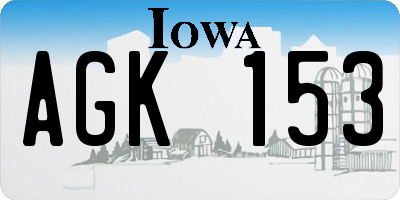 IA license plate AGK153