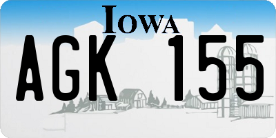 IA license plate AGK155