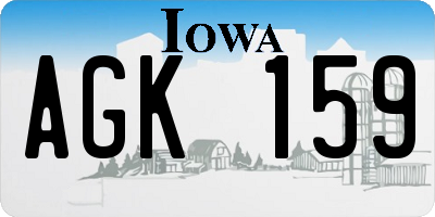 IA license plate AGK159