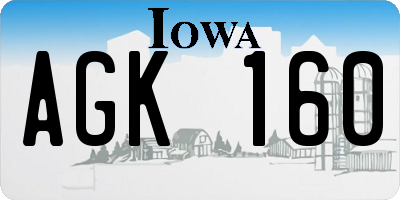 IA license plate AGK160