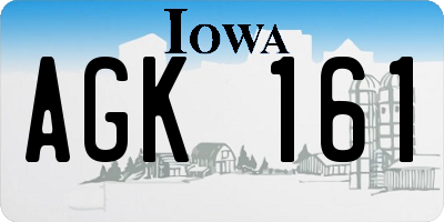 IA license plate AGK161