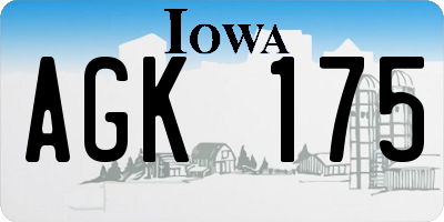 IA license plate AGK175