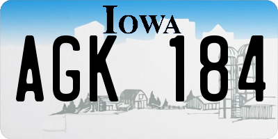 IA license plate AGK184