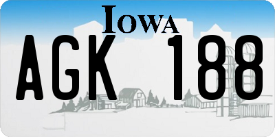 IA license plate AGK188