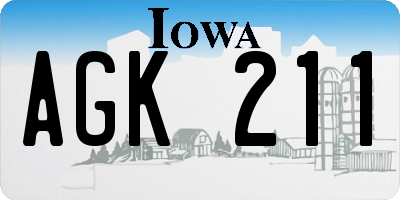 IA license plate AGK211