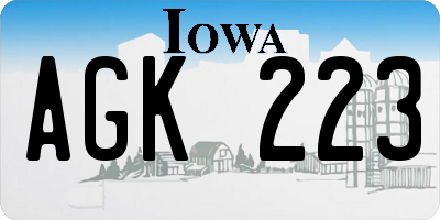 IA license plate AGK223