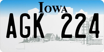 IA license plate AGK224