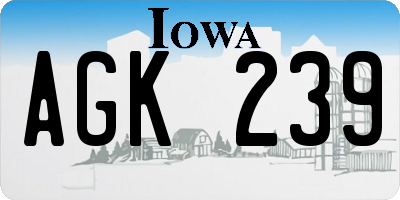 IA license plate AGK239