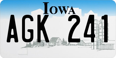 IA license plate AGK241