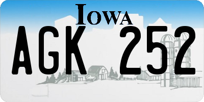 IA license plate AGK252